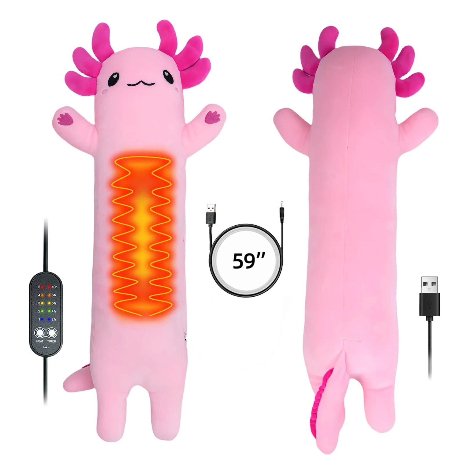 Heated Axolotl Plush — USB Powered Cozimal