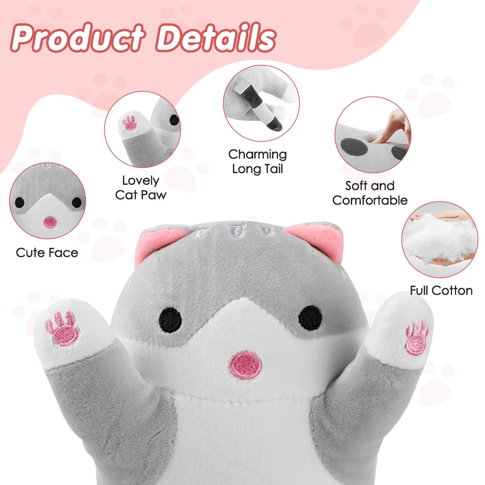 USB Powered Electric Heating Pad Period Heated Plush Cute Cat Throwing Pillow Lovely Cat Heating Pad for Period Cramps Menstrual
